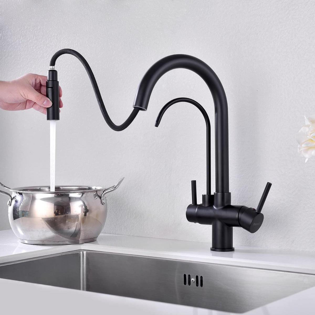 3 Ways Kitchen faucet with Pull-Out Spray