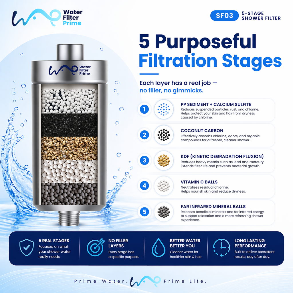 SF03 Shower Filter — 5 stages, fits any standard shower