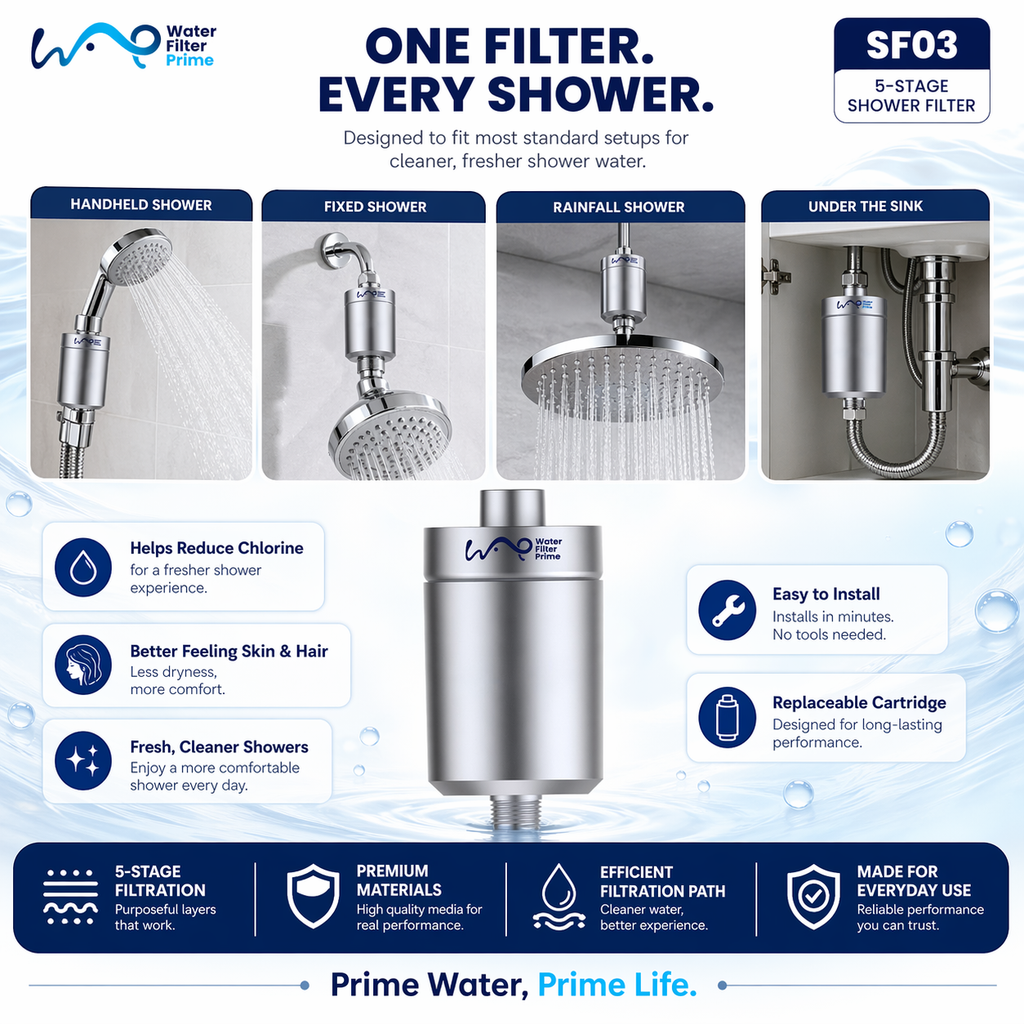 SF03 Shower Filter — 5 stages, fits any standard shower