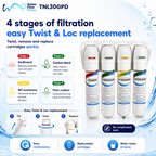 Water Filter Prime TNL75GPD 4-Stage Reverse Osmosis System with Twist & Loc Cartridges